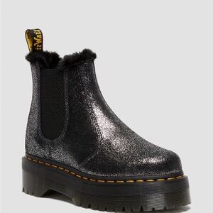 Dr. Martens Black Silver Chunky Platform Ankle Boots